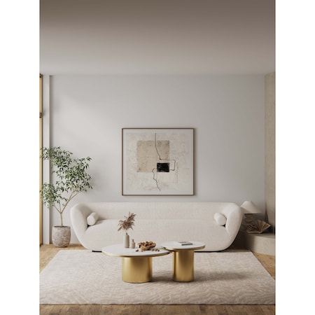 Manhattan Comfort Glenn Coffee Table and End Table Set of 2 in Gold 2-CE1710